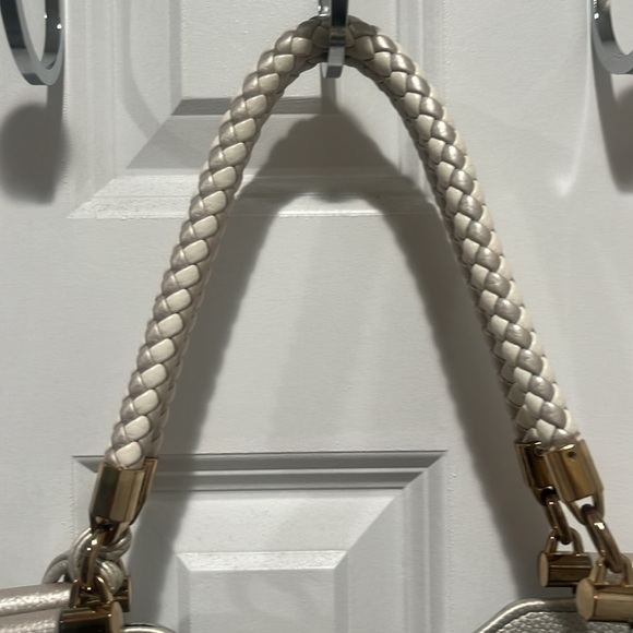 Bebe Natalie Satchel Purse silver and golds accents. - Picture 11 of 11